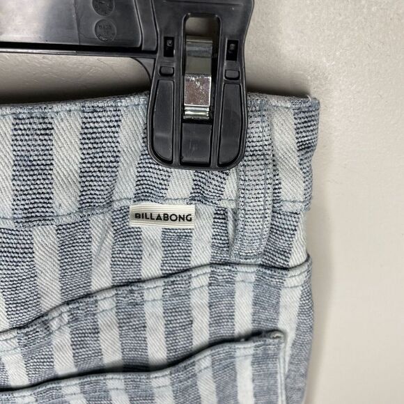 BILLABONG Womens Striped Denim Mini Skirt EUC Sz 25 Button-Fly Cotton Pockets - Picture 5 of 8